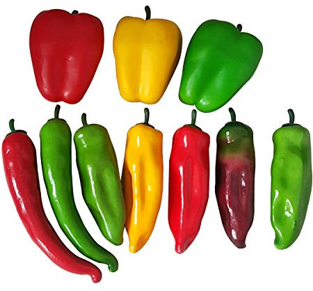 WINOMO 10 Stücke Künstliche Pfeffer Chili Dekoration Gefälschte Früchte Obst