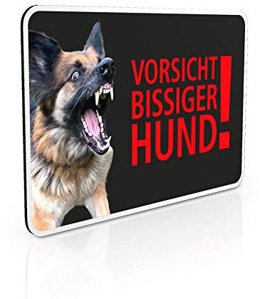 Hinweisschild Vorsicht bissiger Hund! - Aluminium-Verbundmaterial - 30,0 x 20,0 cm - Warn Schild