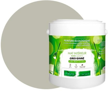 BOX DECO COULEURS Pittura murale naturale ecologica per interni aspetto opaco Natura - 2,5 L, Grigio smerigliato