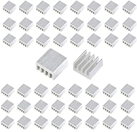 50 disipadores de calor de aluminio, 8,8 x 8,8 x 5 mm, adecuados para CPU electrónica chip disipador de calor, disipador de calor LED, etc.