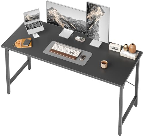 BEXEVUE Schreibtisch, 120 x 48 cm Kleiner Computertisch, Bürotisch für Arbeitszimmer, Schlafzimmer, Industrie-Design, Metallgestell, Holz PC Tisch für Home und Office