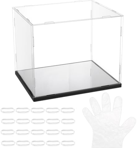 NBEADS Clear Hat Display Case, Baseball Cap Display Box Clear Rectangle Display Case for Baseball, Football or Snapback Caps, Mini Helmet, 26.4x21.1x21.5cm