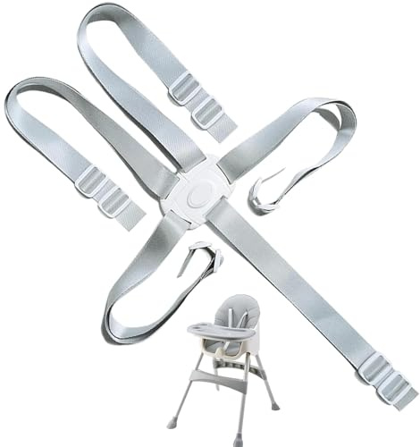 Cinturón de seguridad de 5 puntos, correa de trona general, accesorios para trona, correa ajustable de 5 puntos cochecito, cinturones de seguridad para niños, adecuado para sillas altas, cochecitos y