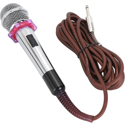 CHICIRIS Microfono con Bobine di Movimento Dinamico con un Suono Leggero per la Performance del Palcoscenico, Karaoke At Home - Materiale di Zinclegazione (SILVER)