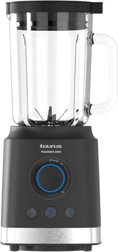 Taurus - blender de table Powermix 2000 + 2000 W | 1,8 L | 3 programmes + Turbo | Vitesse réglable | Lames inox 6 tranchants amovibles | Verrouillage de sécurité