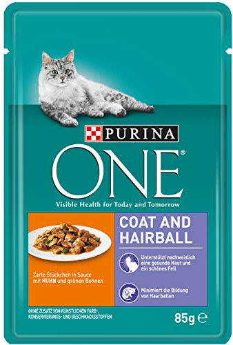 PURINA ONE Katzennassfutter, hochwertige Katzennahrung, reich an Vitaminen und Mineralstoffen, 24er Pack (24 x 85 g Beutel)