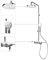 Schulte DuschMaster Rain III mit Ablage White Style, Duschystem mit Kopf- und Handbrause, D9692804