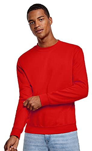 KINKIES Sudadera de Colores con diseño clásico, Cuello, puños y Cinturilla de Punto de canalé – Sudadera Cómoda, cálida, Lisa y Elegante (Rojo, XL)
