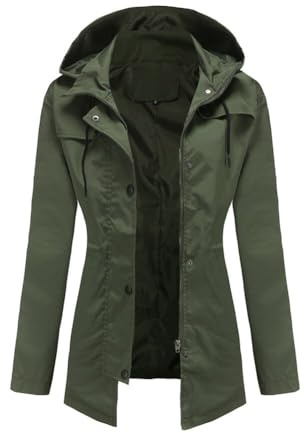 YYNUDA Women's Lightweight Waterproof Rain Coat Windbreak Hoody Hiking Jacket Breathable Outdoor Zipped Coats