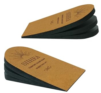 SIIHEA Adjustable Heel Lifts for Shoes, 1/4'' Height Increase Insoles for Achilles Tendonitis, Heel Pain, Leg Length Discrepancy, Plantar Fasciitis, Shoe Lifts Men, Women (Brown, Medium (1 Pair))