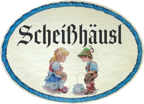 Kaltner Präsente Presentidé – presentartiklar dekoration dörrskylt i antik design dekorativa föremål toalett skithus WC (18 x 13 cm)