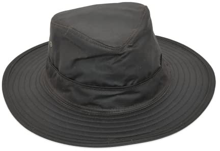 Romneys Wachshut Landlord | Regenhut mit breiter Krempe | Wasserdicht Dank gewachster Baumwolle (as3, Numeric, Numeric_58, Oliv)