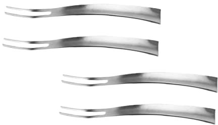 Angoily 4pcs Stainless Steel Fruit Fork for Kitchen Gadget Salad Cake Dessert Forks Fruit Pick for Kitchen Utensils Stainless Steel Border for Everyday Use