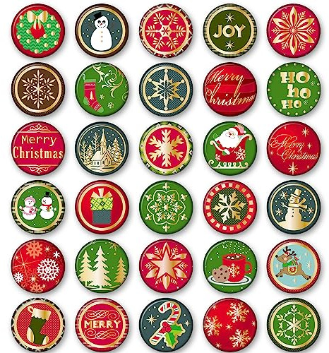 MORCART 30 imanes de nevera de Navidad para pizarra magnética, refrigerador, pizarra, cocina, aula, oficina, cabina, regalos decorativos divertidos para adultos y niños