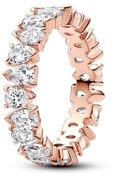 Pandora Timeless 14k Rose gold-plated eternity ring with clear cubic zirconia, 54