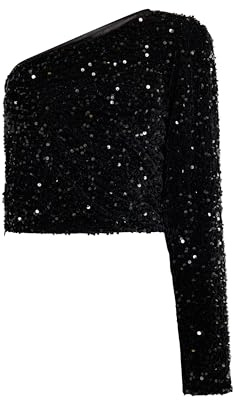 YASANNA dam one-shoulder top 19129183-YA01, svart, M, svart, M
