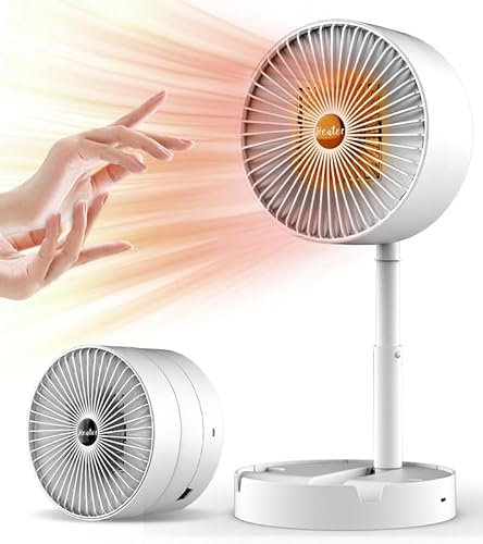 Heizlüfter Energiesparend, Keramik Heizlüfter, Heizgerät für Bad, Mini Elektro Heizung 3 Modi,Heizung Ventilator mit Überhitzungsschutz,Kleine Heizung Elektrisch für Büro, Schlafzimmer,Weiß