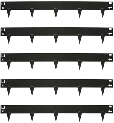Harbour Housewares 5M Lawn Edging Border - 8cm Face Height - Black - Galvanised Steel Garden Border Edging Flexible Grass Landscaping Pathway Edge Strip