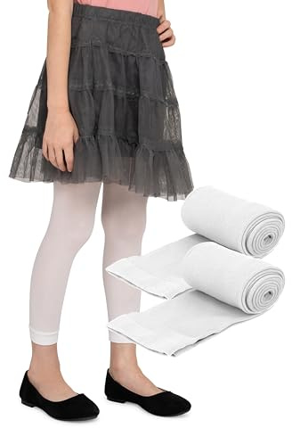 LORES Leggings de 7/8 de Largo para niñas Pantalones Elegantes sin pies a la Moda para niños Deportivos Ballet Yoga Gimnasia Falda Vestido Alice