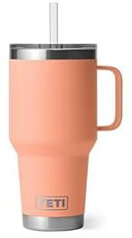 YETI Rambler Straw Mug, Stainless Steel Vacuum Insulated Mug with Stronghold Lid, Lowcountry Peach, 35 oz (1035 ml)