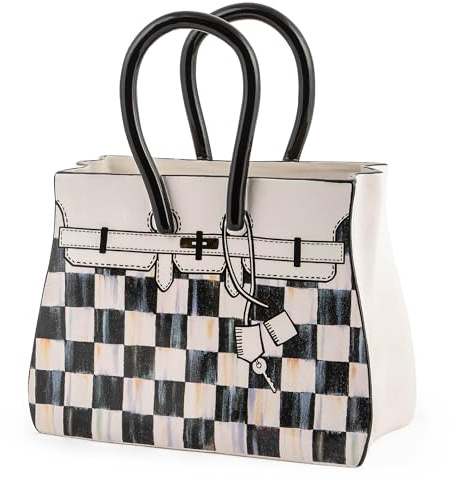MACKENZIE-CHILDS Doodles Vase, Decorative Ceramic Vase, Handbag