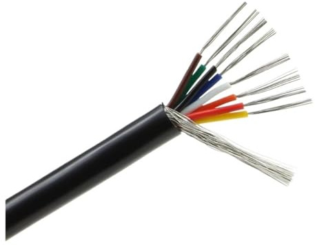 1 m - 5 m 2 3 4 5 6 7 8 core UL2547 Cavo audio canale multi-core schermato 28 26 AWG Cavo segnale altoparlante in rame(Black x 8 Cores,5m 26AWG)
