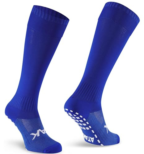 Atak Sports Men Full Length Non Slip Sports Socks - Royal Blue, 9-12