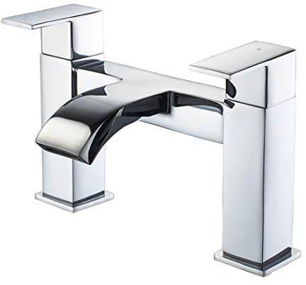 Bath Mixer tap,Luckyhome Waterfall Tub Taps Square Bathroom Bath Tap Brass Mixers Faucet Chrome
