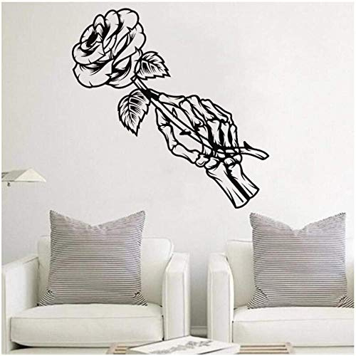 UYEDSR Pegatinas de Pared Pegatinas de Pared de Flores decoración de Dormitorio Huesos de la Mano calcomanía de Vinilo Rosa para Pared para Sala de Estar calcomanías para el hogar 57x58cm