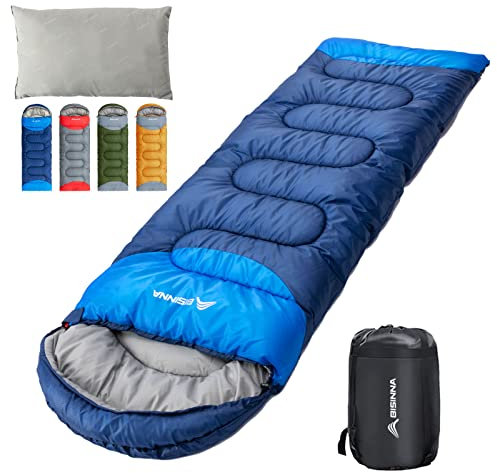 BISINNA Schlafsack 1.9kg 4 Jahreszeiten Wasserdichter Warmer Deckenschlafsack mit Kompressionssack für Erwachsene, Damen, Herren Outdoor Camping, Wandern, Rucksackreisen