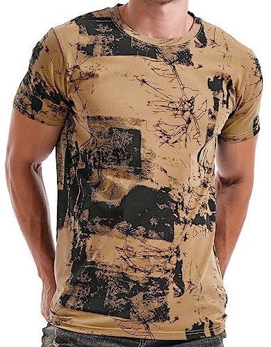 RONOMO Men's Round Neck Short Sleeved T-Shirt | Medium Elasticity | Soft and Breathable | Pre Shrunk Treatment|
