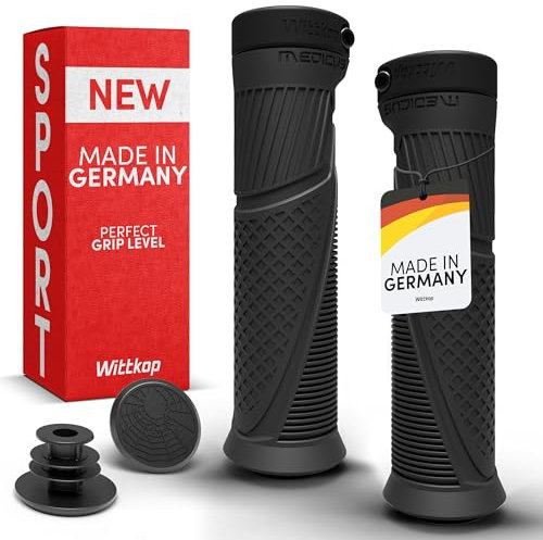 Wittkop Fahrradgriffe mit innovativem Mehr-Zonen-Design, Made in Germany I ergonomisches Design mit Anti-Rutsch Effekt inkl. Komfort- & EFC-Zonen für optimierten Grip & Komfort I Fahrradgriffe Lenker