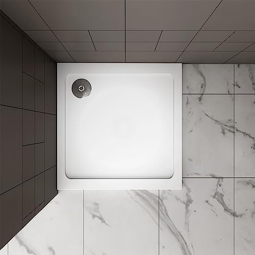 900x900mm Shower Enclosure Base Square White Shower Stone Tray Include Waste Trap