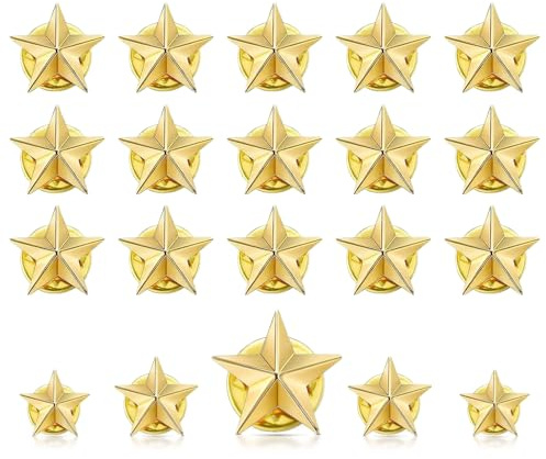 Épingles de Reconnaissance en Étoile Dorée, 20 Pièces, Badges de Récompense pour Employés, Infirmiers, Étudiants, Enseignants