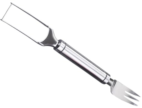 SHINEOFI Affettatrice per Anguria 2 in 1 in Acciaio Resistente Utensile Portatile per Tagliare Anguria e Melone Forchetta Integrata per Casa e Campeggio