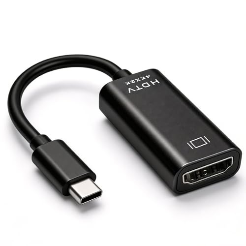 Adattatore USB C HDMI, 4K@30Hz Type c to HDMI, Compatibile con Desktop, Smartphone, Laptop, Tablet, iPhone 16Pro/16Pro Max/16/15, Samsung Galaxy S/Note, Dell XPS Windows, iOS, Android