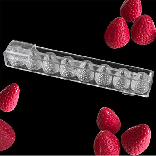 Vak Fragole Forma Cucina Teglie e Stampi per Cioccolato,3D Policarbonato Placca da Forno,Plastica Cottura Al Forno Piatto Pasticceria Attrezzi Dolci Dessert Gelatina Biscotti Ghiaccio Torta -