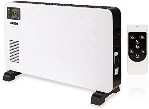 Zanussi 2300W/2.3KW Electric Convector Heater Freestanding Radiator in White, 3 Adjustable Heat Settings & 24hr Timer, Digital Display & Remote Control Integrated Handle ZCVH4002, 2 Year Guarantee