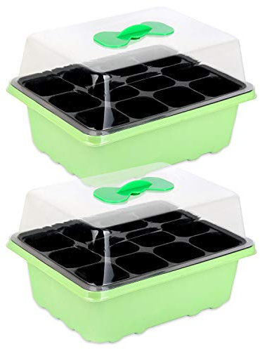 Schramm® Zimmergewächshaus ca. 19x15x7cm Anzuchtkasten 1, 2 oder 4 Stück Mini Gewächshaus Anzuchtset Anzuchtschale mit Deckel und Belüftung, Anzahl:2 Stück
