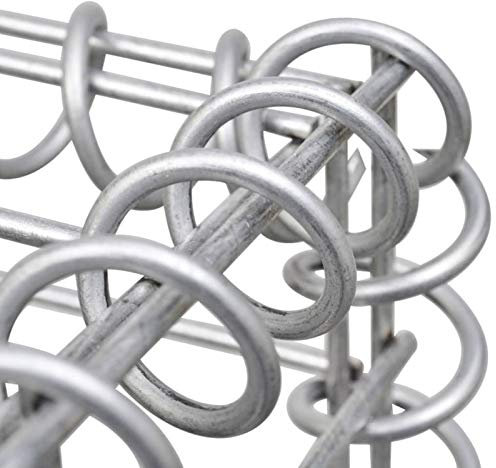 Goliraya Gabion Wall with Covers Garden Mesh Wire Cages Gabion Raised Bed Garden Planter Stone Baskets Retaining Wall Fences Flower Cages Galvanised Steel 150x60x100 cm