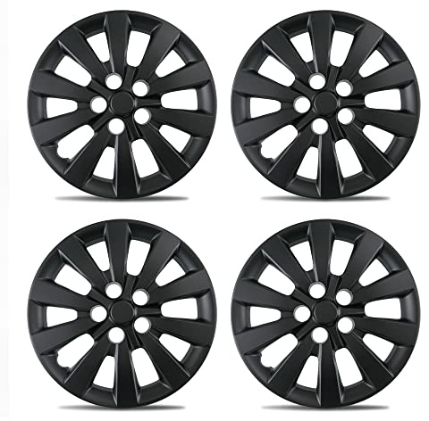 Mayde 16-Inch Hub Caps Replacement for 2013-2018 Nissan Sentra, Replacement Wheel Covers (Set of 4, Matte Black)