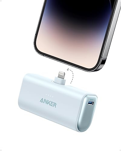 Anker Power Bank, 621 Power Bank with Built-In Lightning Connector, 5,000mAh MFi Certified 12W Portable Charger, Compatible with iPhone 14/14 Pro/14 Plus/14 Pro Max, iPhone 13 and 12 Series