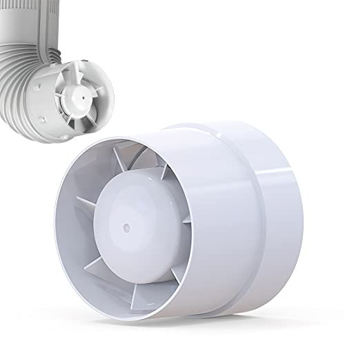 HENGBIRD Rohrventilator 100mm/150mm Abluftventilator, Rauchabzug Kanalventilator 130m³-320m³/h Inline-Rohrventilator Rohrlüfter Leise für Haus Küche WC Dachböden Gewächshaus (Ø10cm)