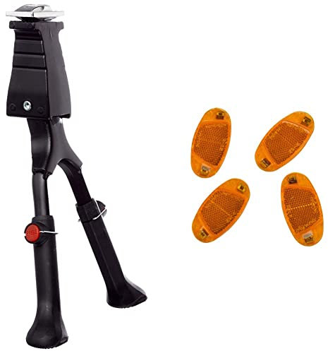 Prophete Zweibein-Ständer | Fahrradständer für City- und Trekkingräder | Aluminium, Schwarz & Orange | Höhenverstellbar 26-28 Zoll