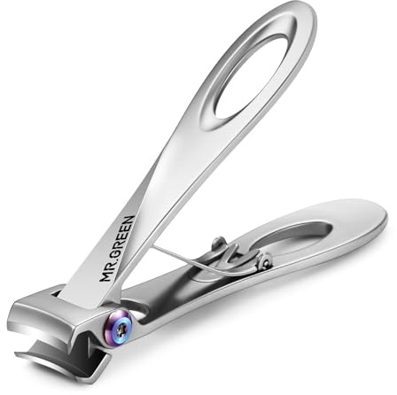 MR.GREEN Nail Clippers Wide Jaw Opening Stainless Steel Fingernail Clipper Thick Hard Toenail Cutter Manicure Scissors Tools (Nail Clipper (Large))