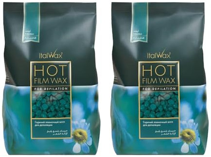 Mprofessional Cera calda AZULENE, confezione da 1 kg + 1 kg – efficace depilazione per capelli corti e rigidi