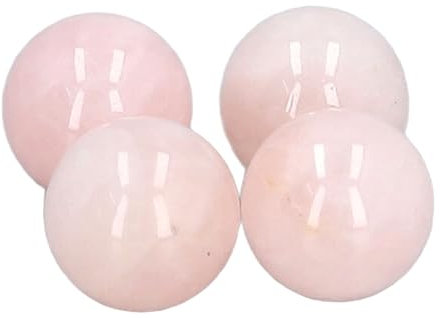 Sfere di Cristallo di Quarzo Rosa 0,8 Pollici 4 Pezzi Cancella Energia Negativa Guarigione Meditazione Decorazioni Fai da Te, Realizzate in Cristallo, per la Decorazione