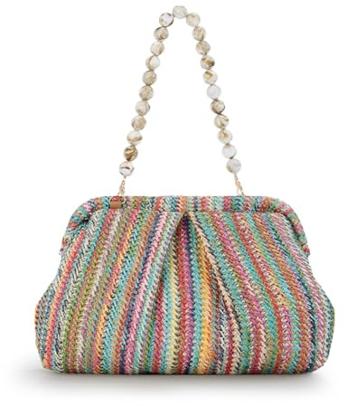 Ynport Crefreak Femmes Paille Sac À Bandoulière Tressé À La Main En Rotin Fourre-tout Sacs Paille Poignée Supérieure Épaule Sac À Main D’été Sac De Plage Pochette Sac À Main, Coloré