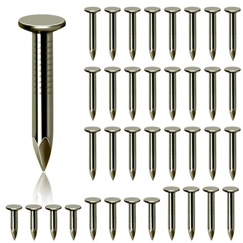 Glarks 300Pcs 1-1/4inch Steel Roofing Felt Nails Roofing Felt Pins Clout Nails Countersunk Head Felt Nails, for Securing Shed Roofs, Roofing Felt Slate Boards, Wood Shed Tiles