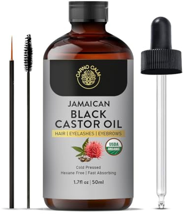 Carno Calm Jamaican Black Castor Oil For Hair 50ml | 100% Pure Cold-Pressed Black Castor Oil for Hair Growth, Eyelashes & Eyebrows | Hexane-Free, Nourishing & Revitalizing